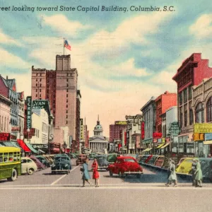 Main Street 1946 postcard