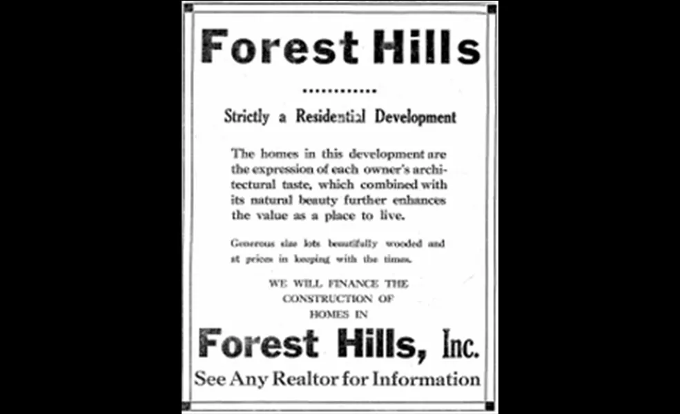 Forest Hills Inc Advertisement