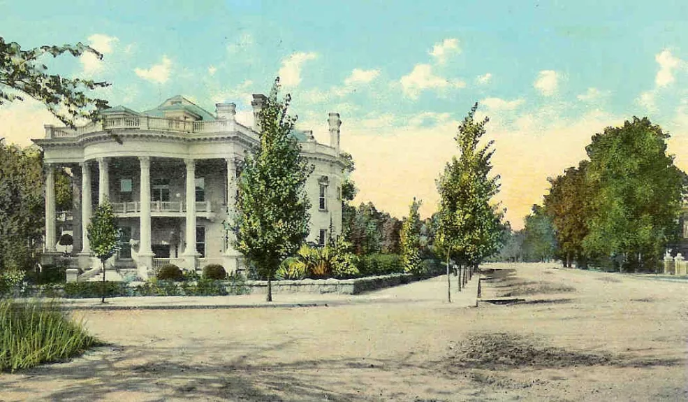 Baker House detailed in a postcard
