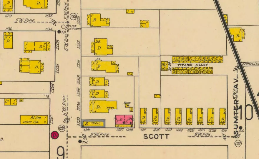 Titantic Alley, 1919 map