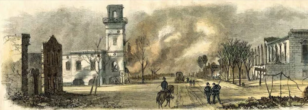 City Hall and Market after the burning of Columbia.