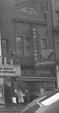 The building housed Hamilton's Jewelers in 1949.