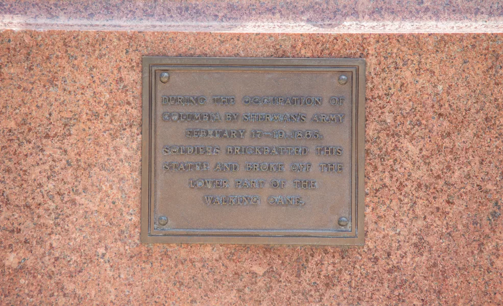 Bronze Plaque created in 1930 by the Historical Commission of South Carolina, 2019.