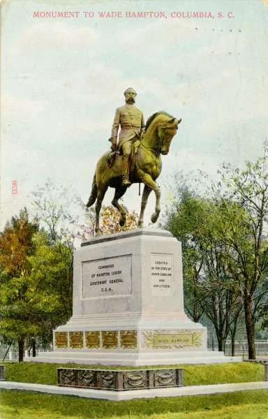 Postcard depicting Wade Hampton III Monument, 1910. 