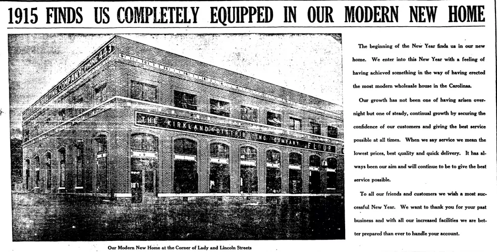 Grand opening announcement, The Columbia Record, January 3, 1915.