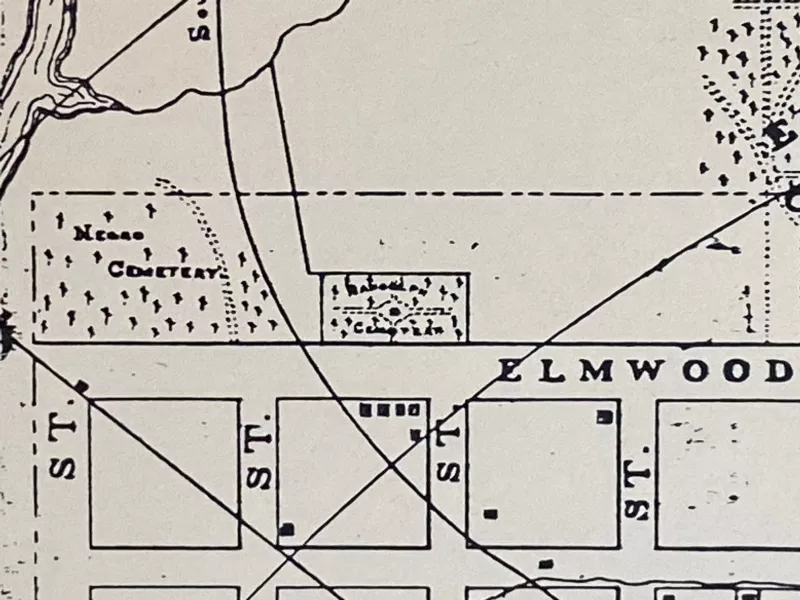 1985 map of Randolph Cemetery