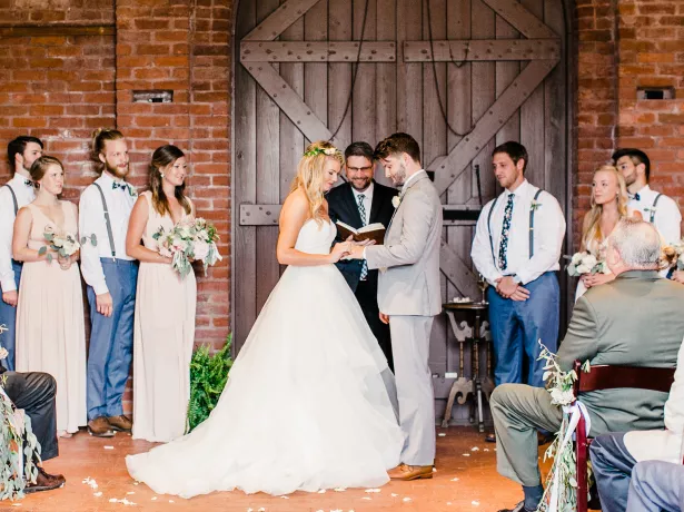 Wedding ceremony in the carriage house