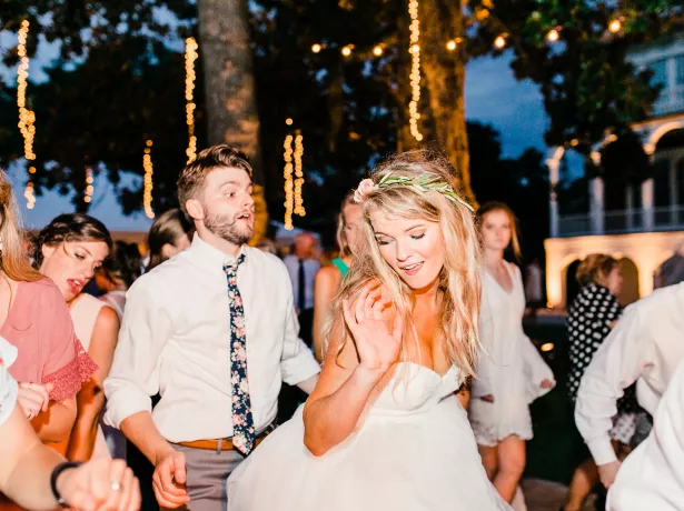 Bride and groom dancing at RMH