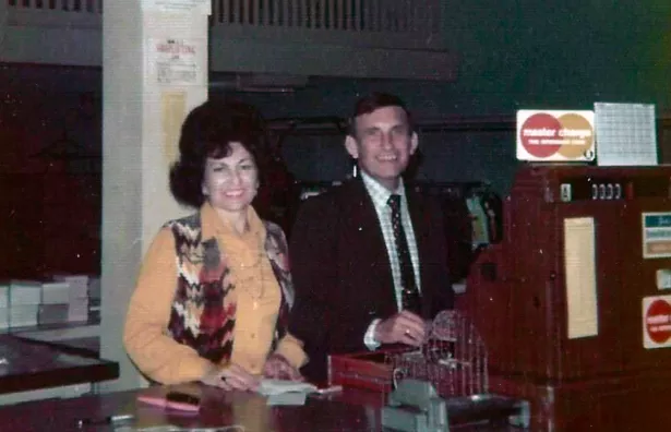 Ralph and Shirley Sarlin at their store in Liberty, SC, 1974. (Reprinted from JHSSC Magazine, Fall 2016)